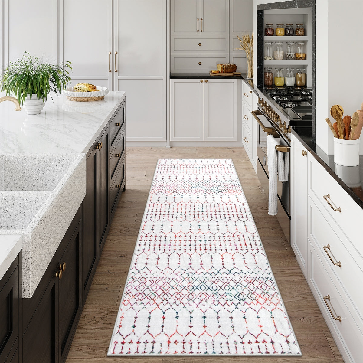 Hana Washable Moroccan Geometric Colorful Rug Area Rugs Lahome