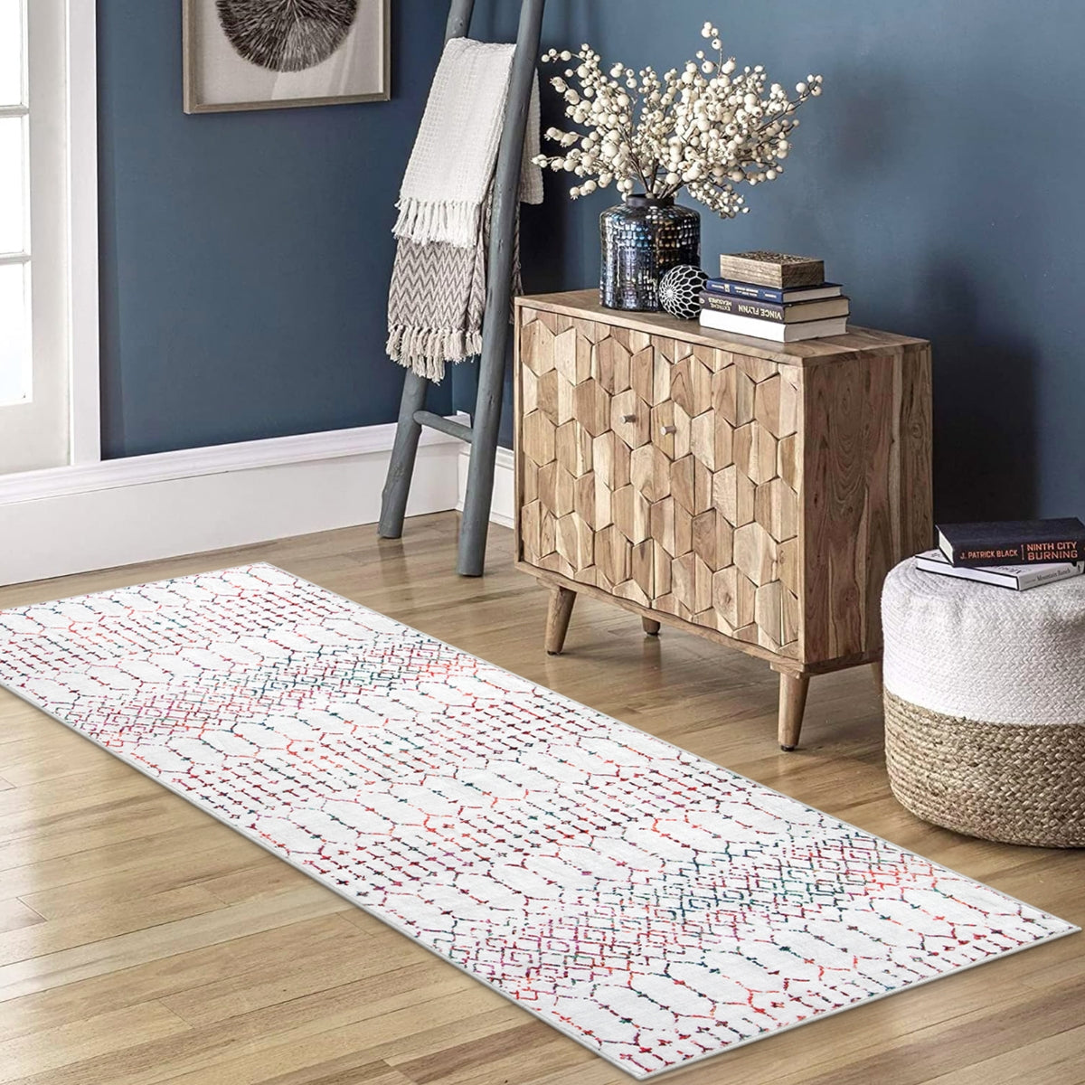 Hana Washable Moroccan Geometric Colorful Rug Area Rugs Lahome