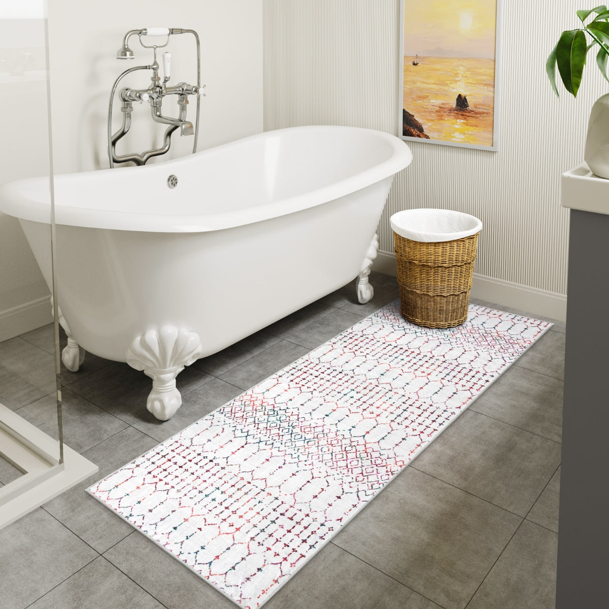 Hana Washable Moroccan Geometric Colorful Rug Area Rugs Lahome