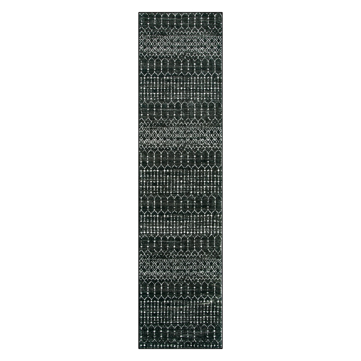 Hana Washable Moroccan Geometric Black Rug Area Rugs Lahome
