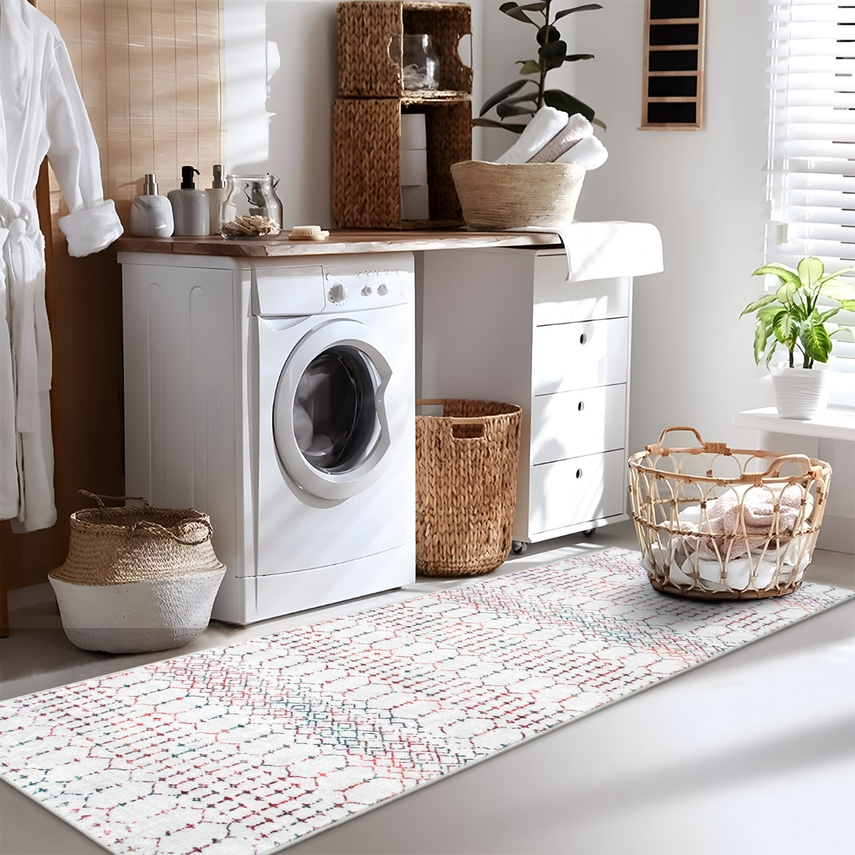 Hana Washable Moroccan Geometric Colorful Rug Area Rugs Lahome