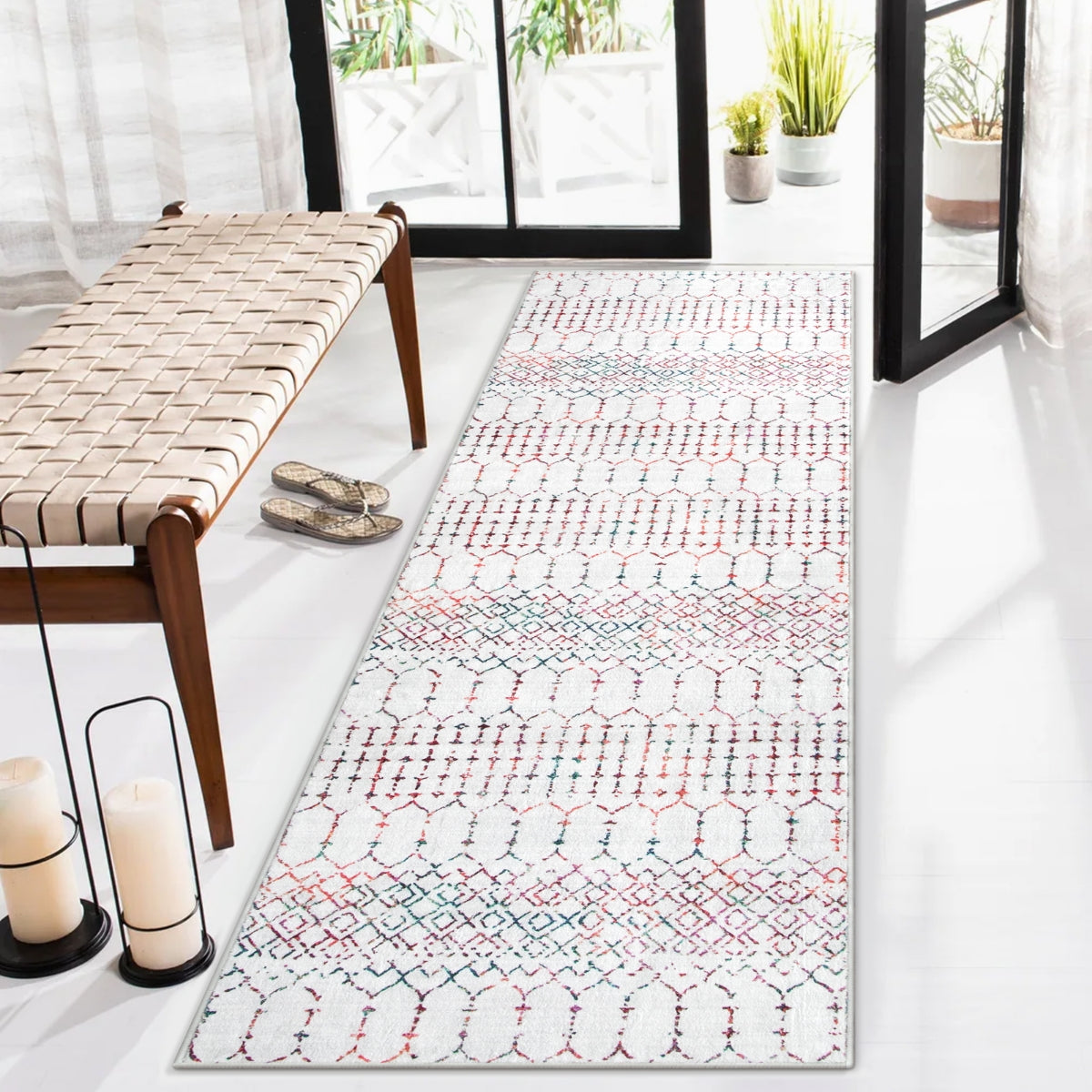 Hana Washable Moroccan Geometric Colorful Rug Area Rugs Lahome