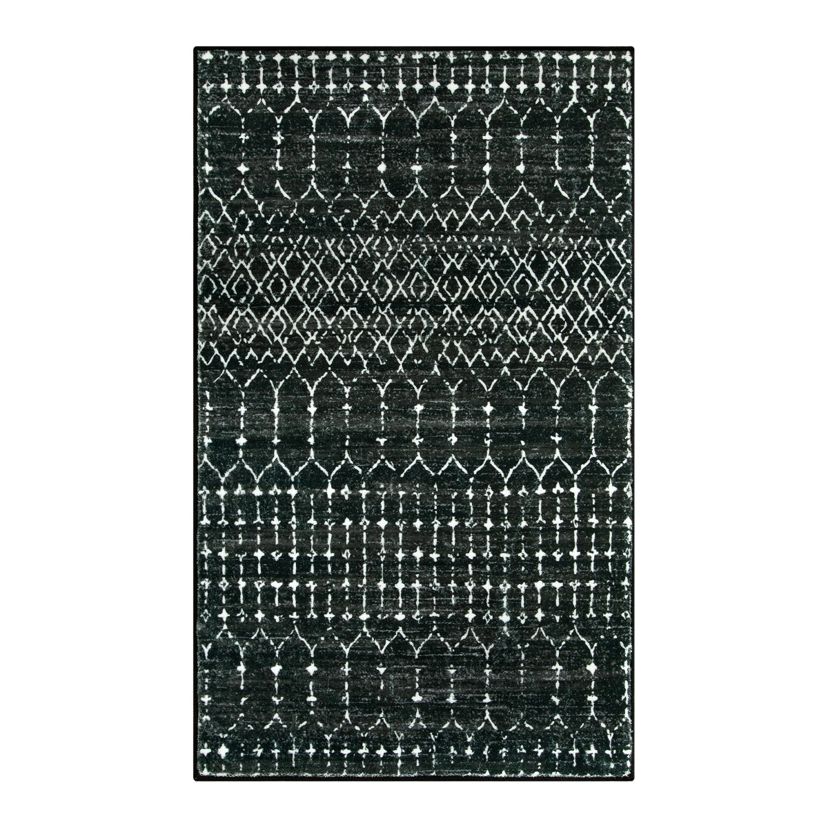 Hana Washable Moroccan Geometric Black Rug Area Rugs Lahome