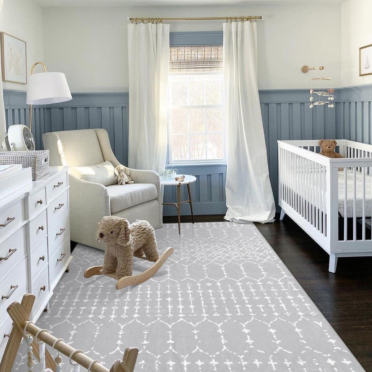 Hana Washable Moroccan Geometric Grey Area Rug Area Rugs Lahome