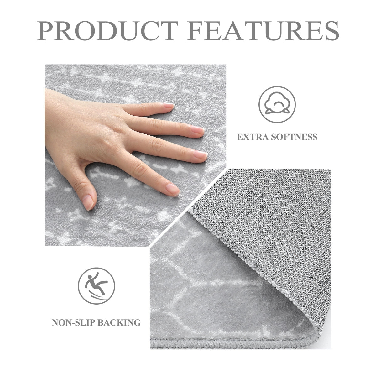 Hana Washable Moroccan Geometric Grey Area Rug Area Rugs Lahome