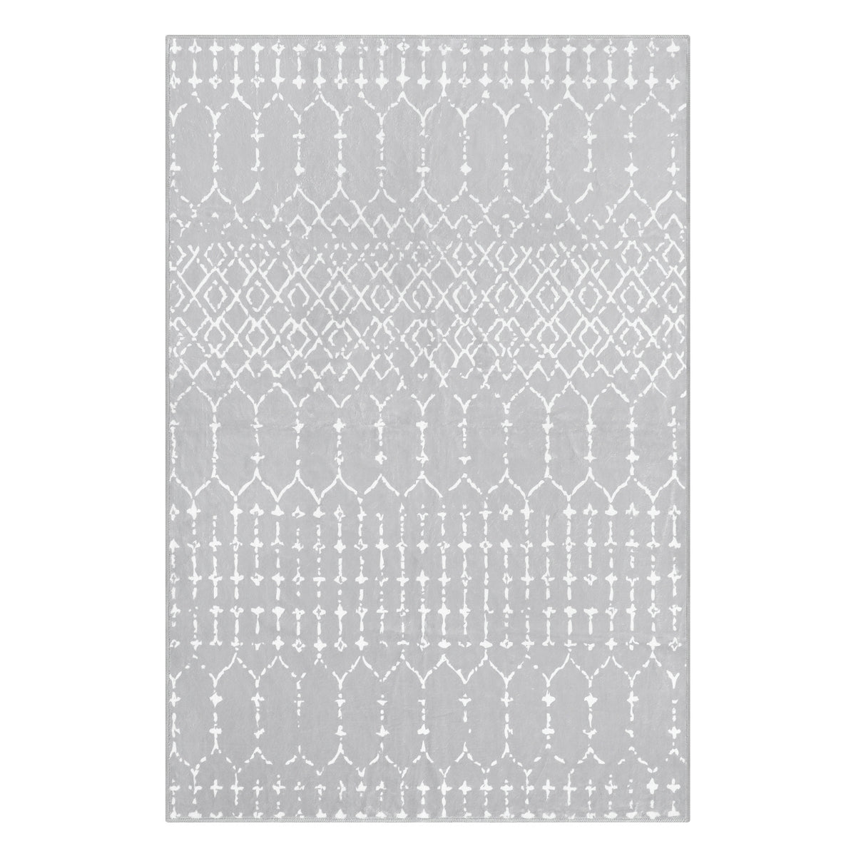 Hana Washable Moroccan Geometric Grey Area Rug Area Rugs Lahome