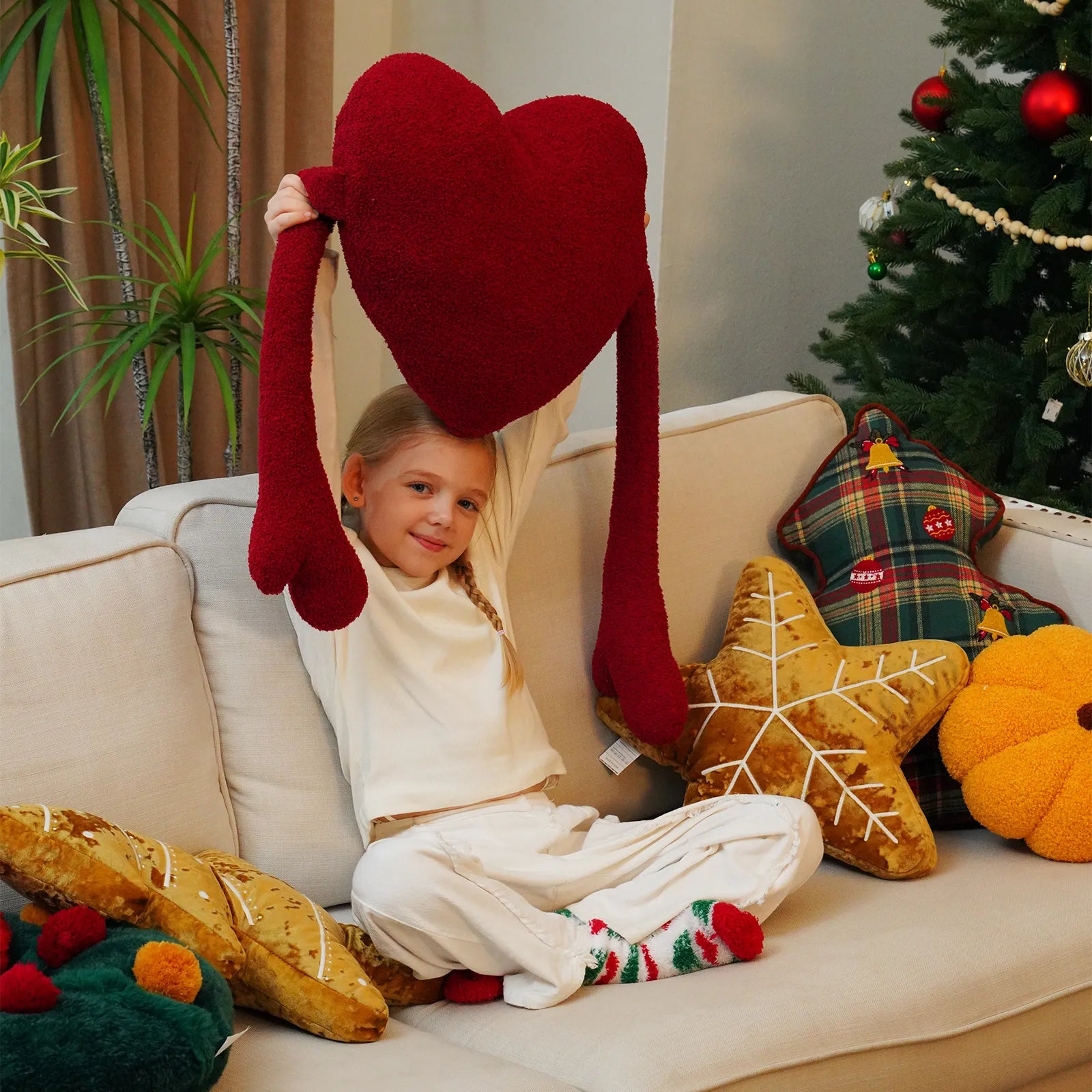 Apogee Christmas Star Shape Plush Pillow Pillow Lahome