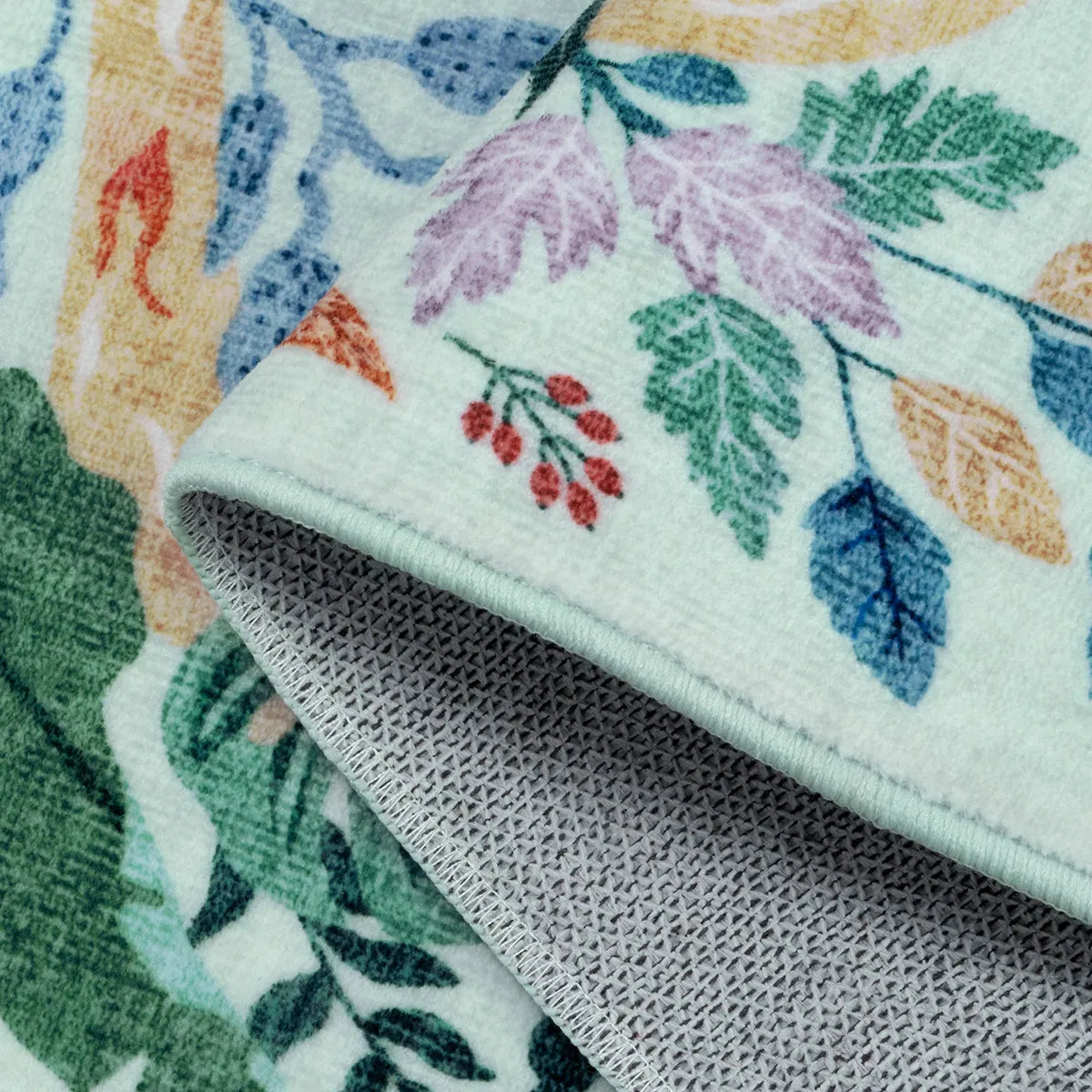 Lahome Washable Modern Tropical Bird Green Runner Rug for hallway