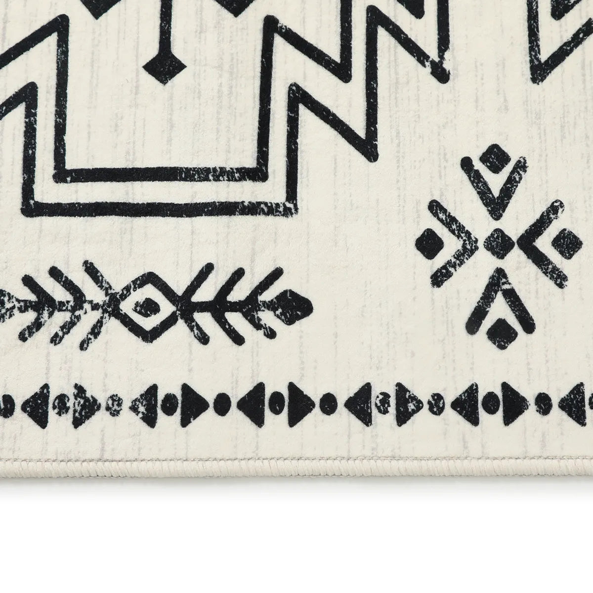 Vivienne Washable Aztec Moroccan Distressed Beige Rug Area Rugs Lahome