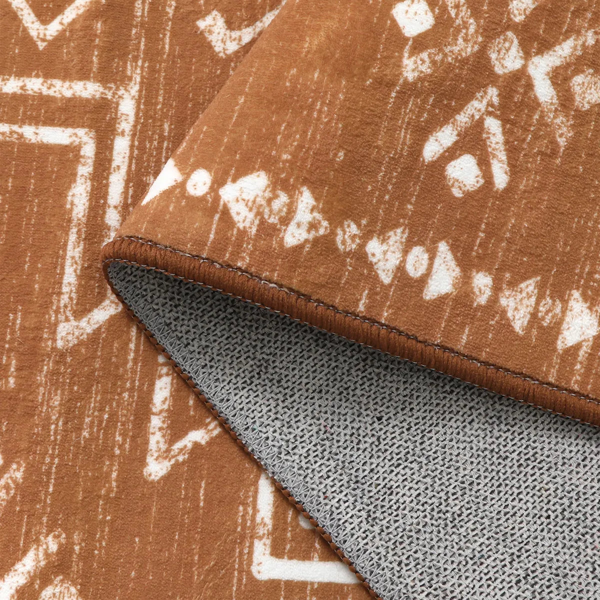 Vivienne Washable Aztec Moroccan Distressed Orange Rug Area Rugs Lahome