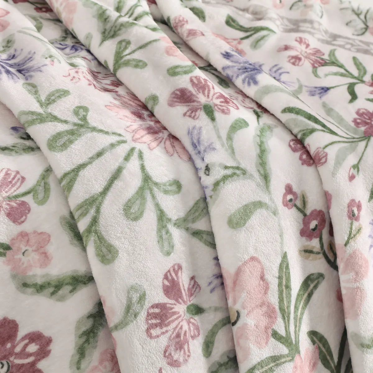 Beline Washable Boho Modern Garden Floral Purple Throw Blanket Blanket Lahome