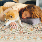 Sylvie Washable Boho Modern Parisian Garden Floral Fall Yellow Rug Area Rugs Lahome