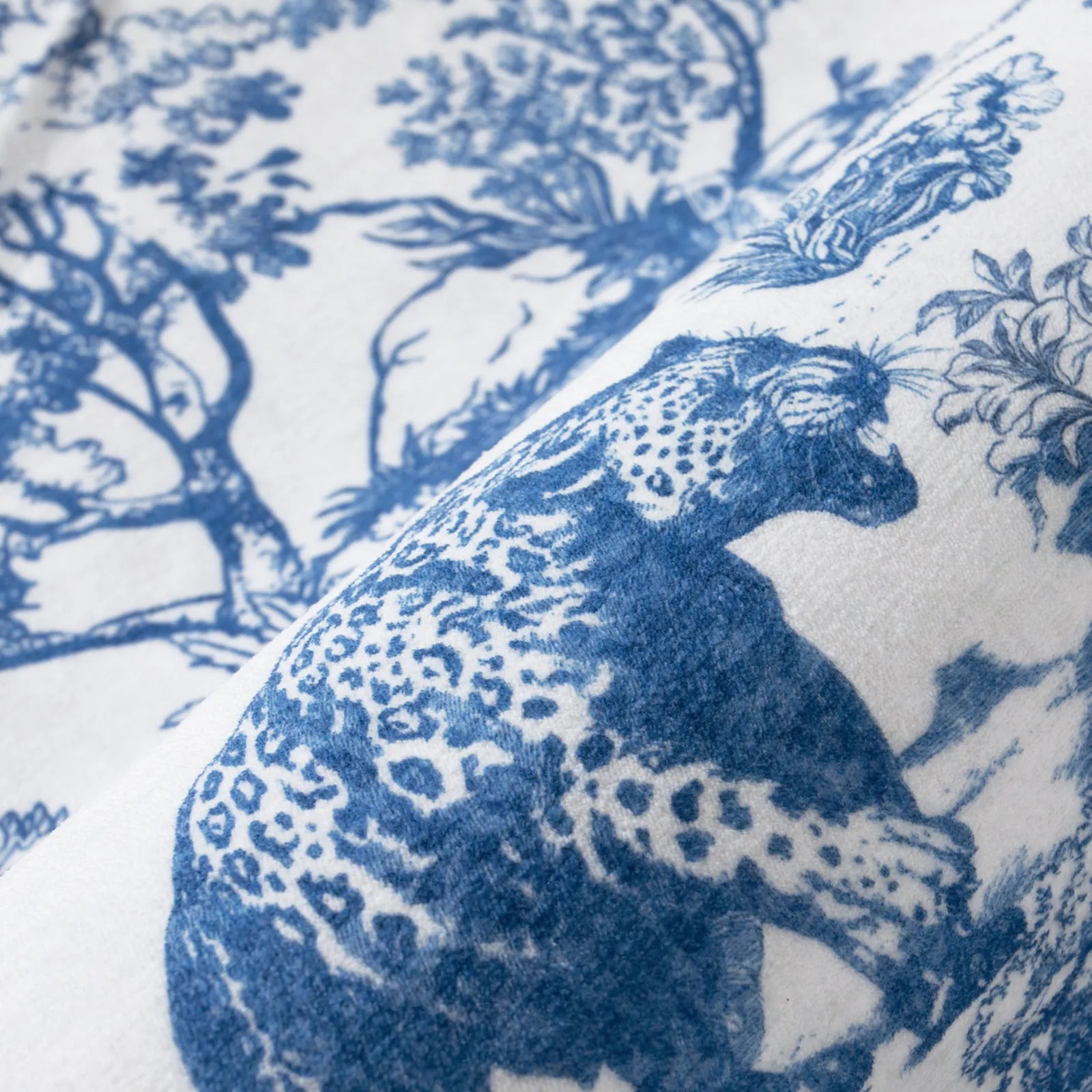 Brume Washable Vintage Toile Tiger Blue Rug Area Rugs Lahome