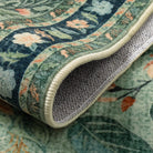 Leonie Washable Butterfly Floral Blossom Green Rug Area Rugs Lahome