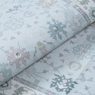 Cachet Washable Boho Oushak Floral Light Blue Rug Rugs Lahome