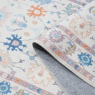 Cachet Washable Boho Oushak Floral Pink Rug Rugs Lahome