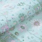 Cachet Washable Boho Oushak Floral Teal Rug Rugs Lahome