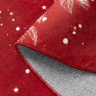 Velours Christmas Washable Tree and Snowflake Red Rug Area Rugs Lahome