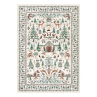 Kylian Christmas Washable Winter Snow House Beige Rug Area Rugs Lahome 5' x 7'