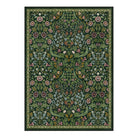 Claude Washable Maximalism Vibrant Blossom Floral Dark Green Rug Area Rugs Lahome