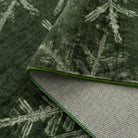 Perle Christmas Washable Crystal Snowflake Green Rug Area Rugs Lahome
