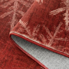 Perle Christmas Washable Crystal Snowflake Red Rug Area Rugs Lahome