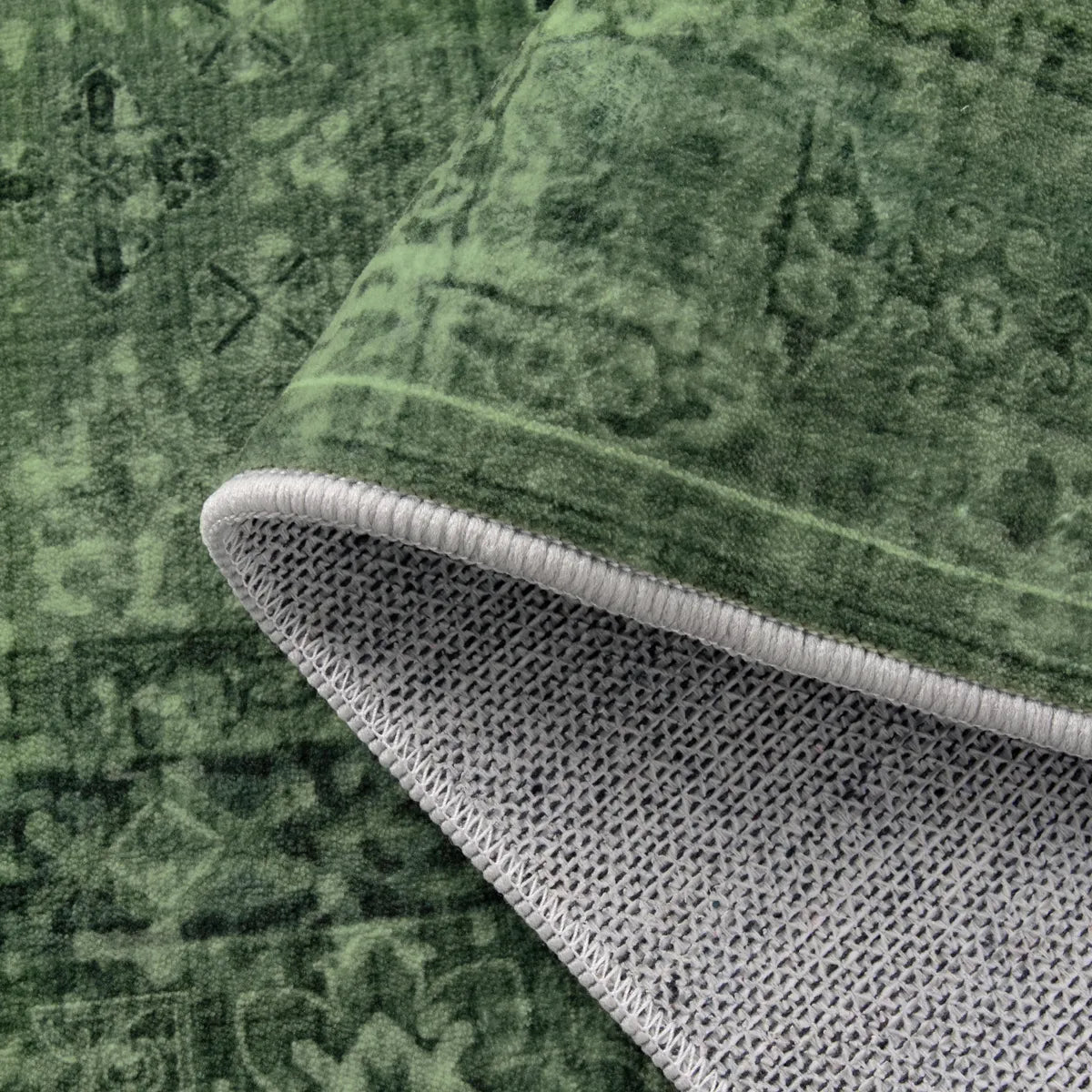 Daisy Washable Vintage Farmhouse Distressed Green Rug Area Rugs Lahome