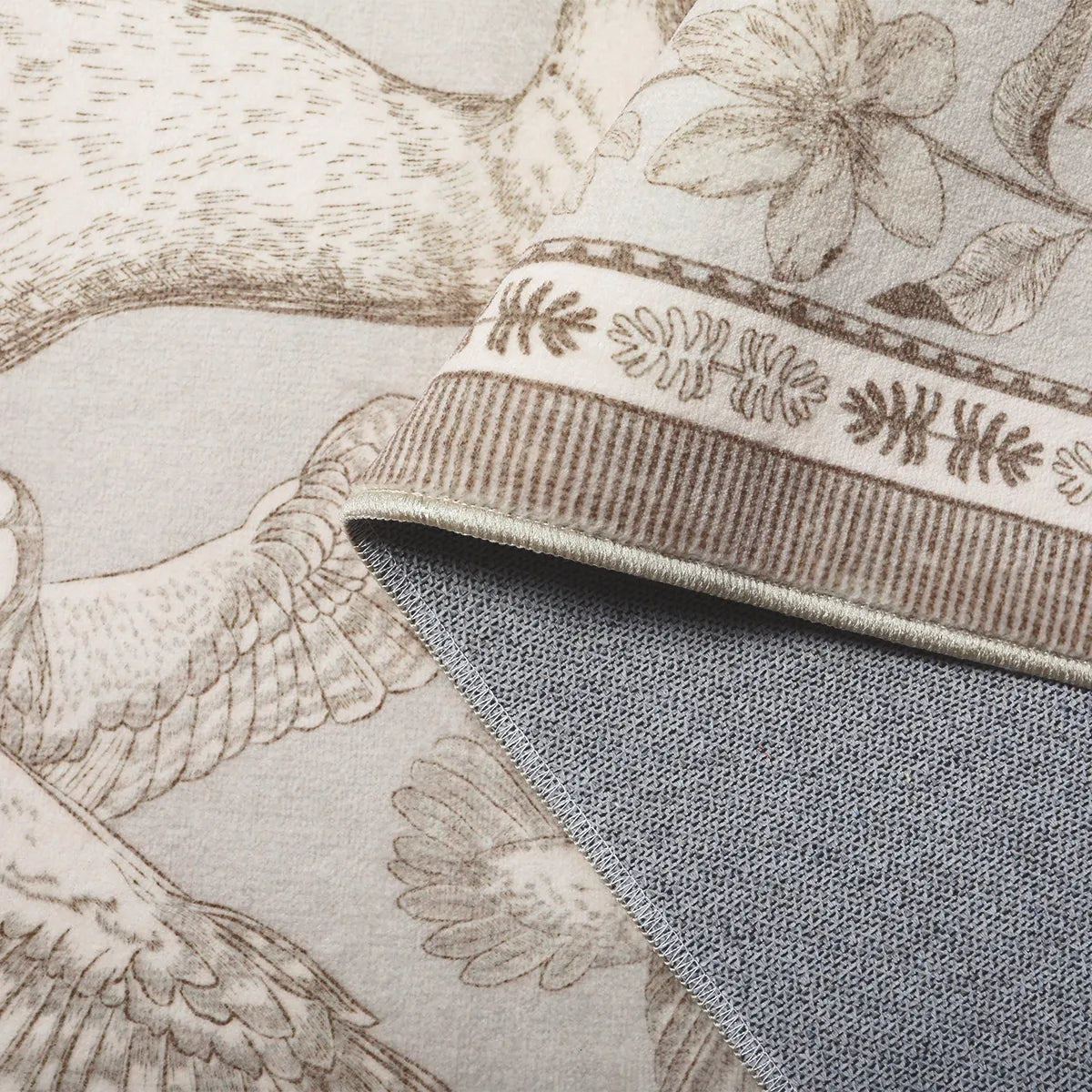 Dorval Washable Vintage Woodland Beige Rug Area Rugs Lahome