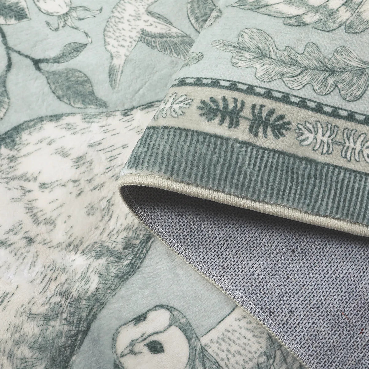 Dorval Washable Vintage Woodland Sage Green Rug Area Rugs Lahome