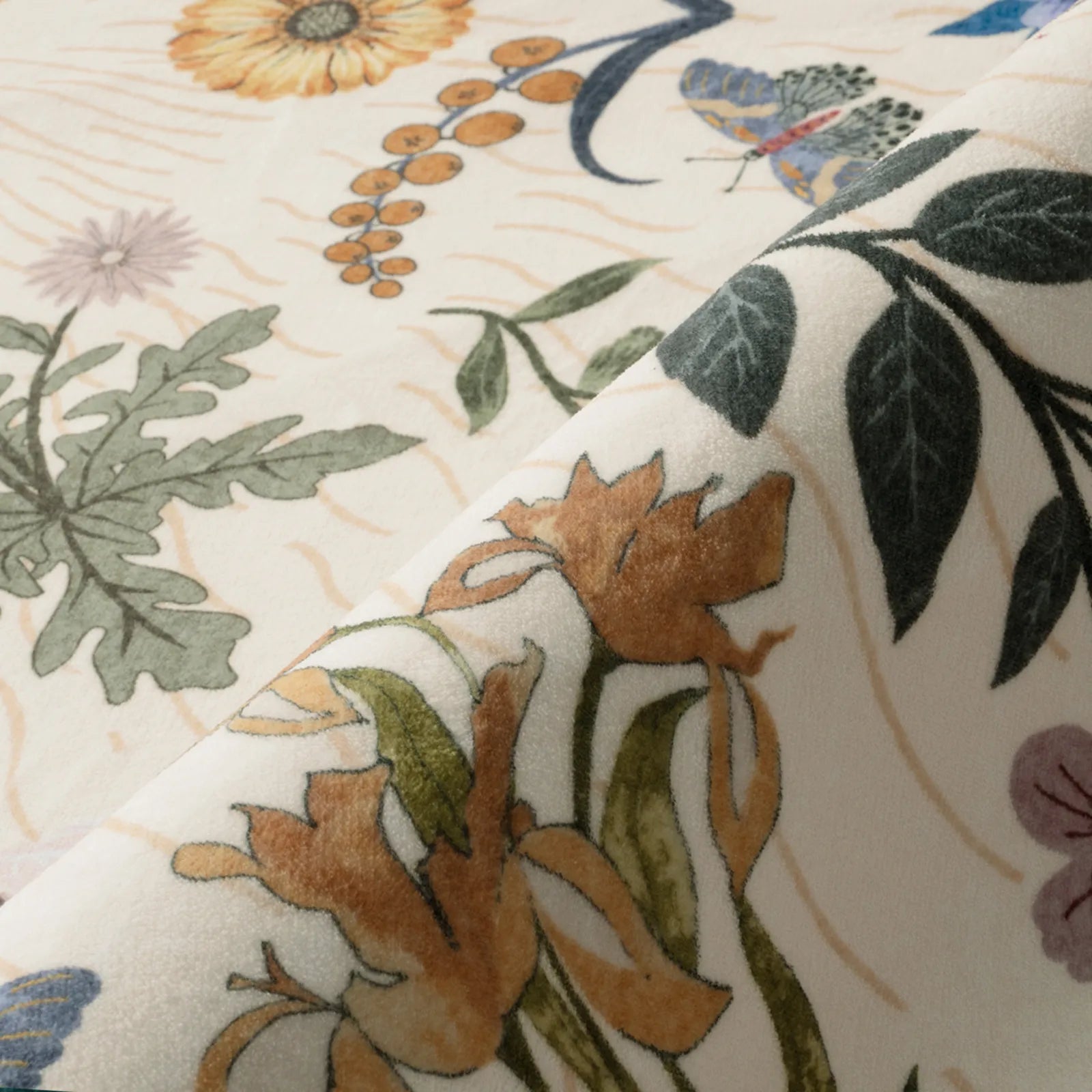 Eclore Washable Boho Botanical Floral Beige Rug Area Rugs Lahome