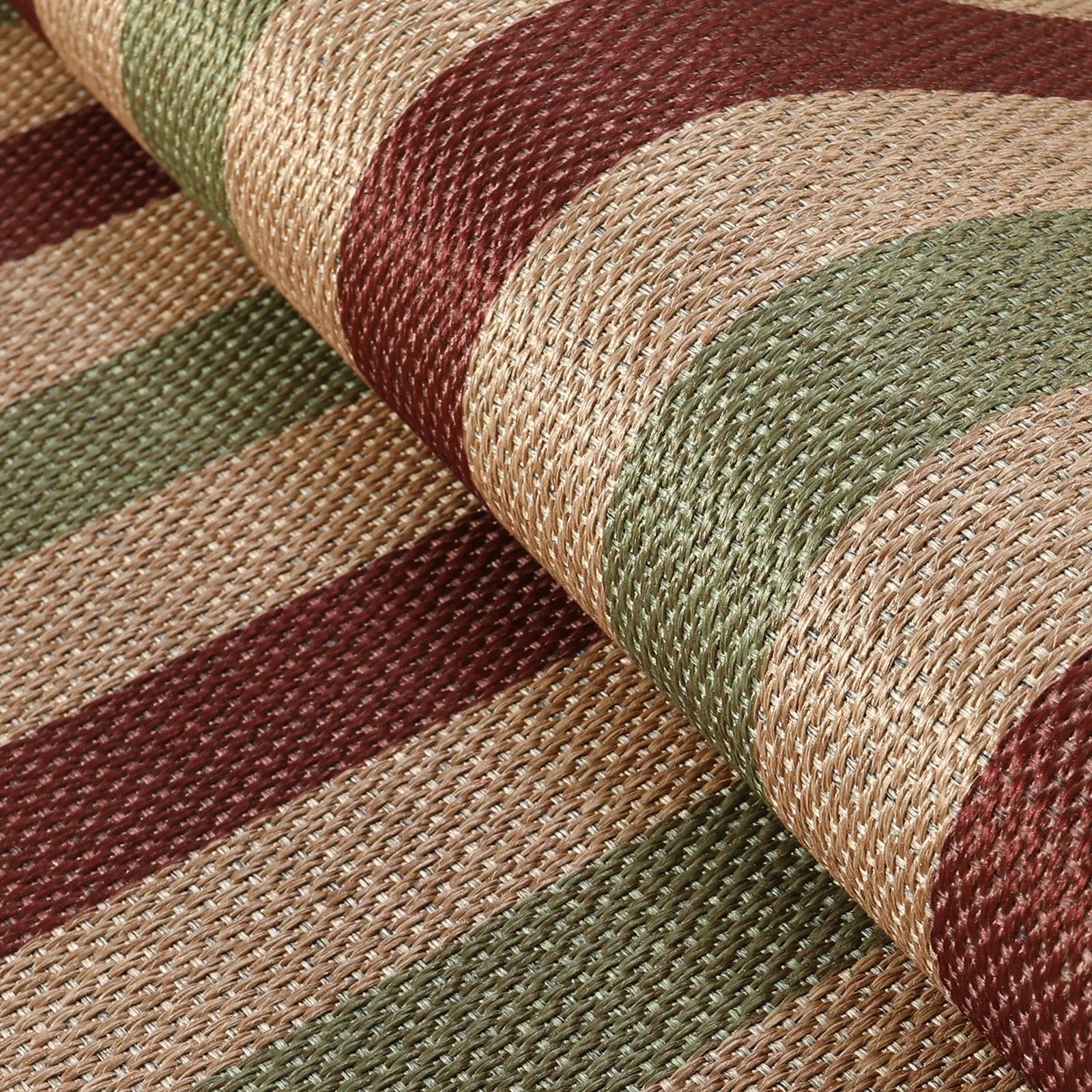 Elance Christmas Washable Easy Jute Slim Striped Red&Green Rug Easy Jute Rug Lahome