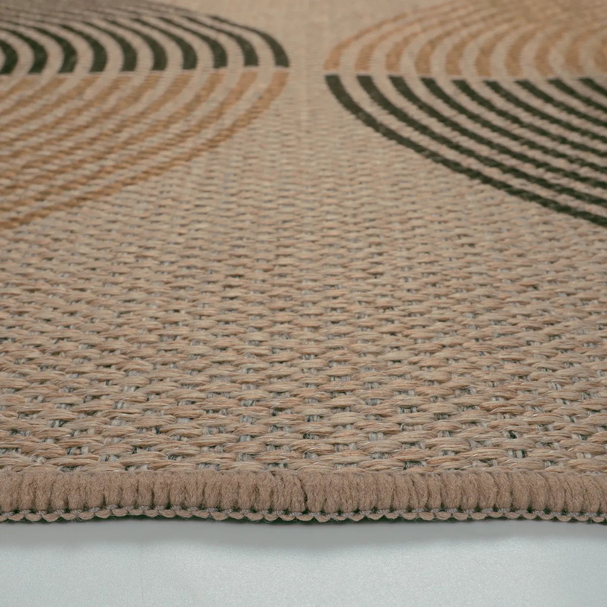 Enfys Washable Modern Rainbow Easy Jute Black/Beige Indoor/Outdoor Rug Clearance Rugs Lahome