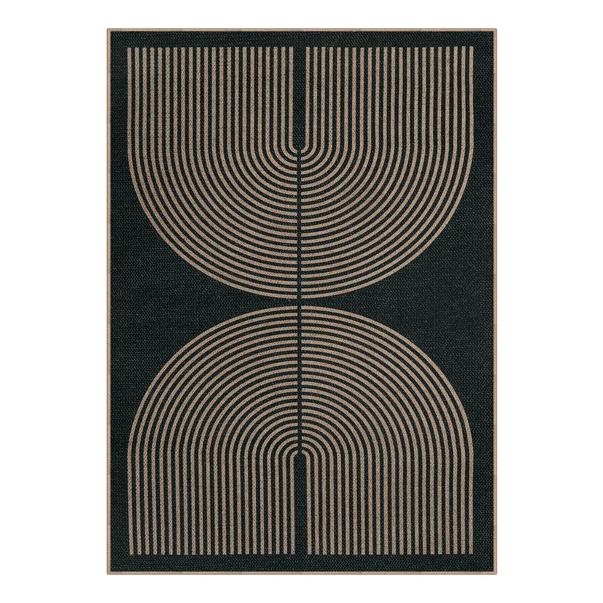 Enfys Washable Modern Rainbow Easy Jute Black Indoor/Outdoor Rug Clearance Rugs Lahome