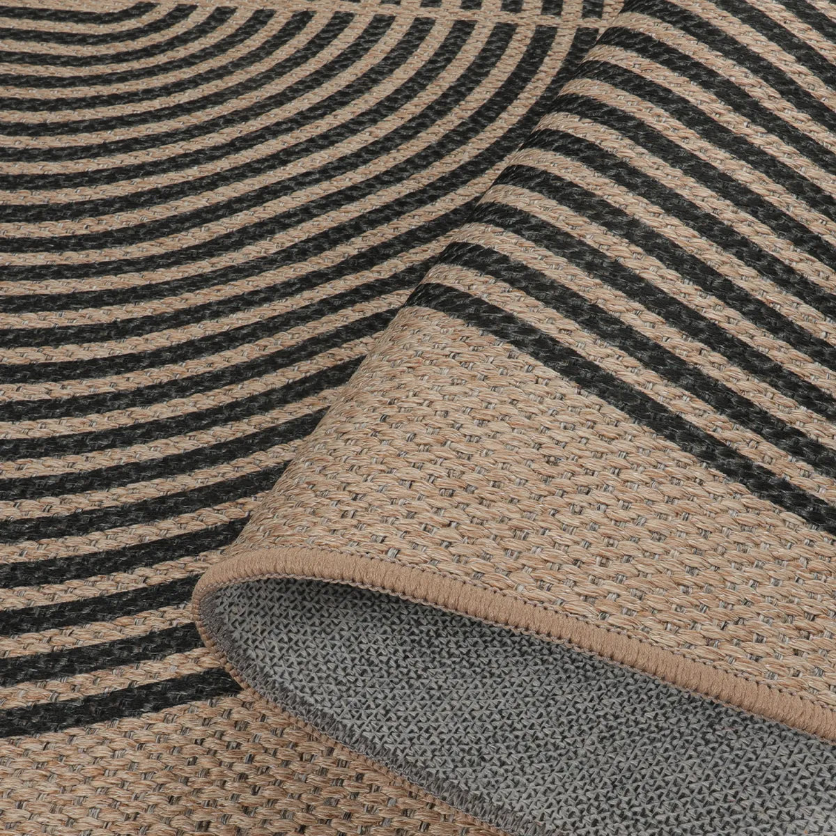 Enfys Washable Modern Rainbow Easy Jute Khaki Indoor/Outdoor Rug Clearance Rugs Lahome