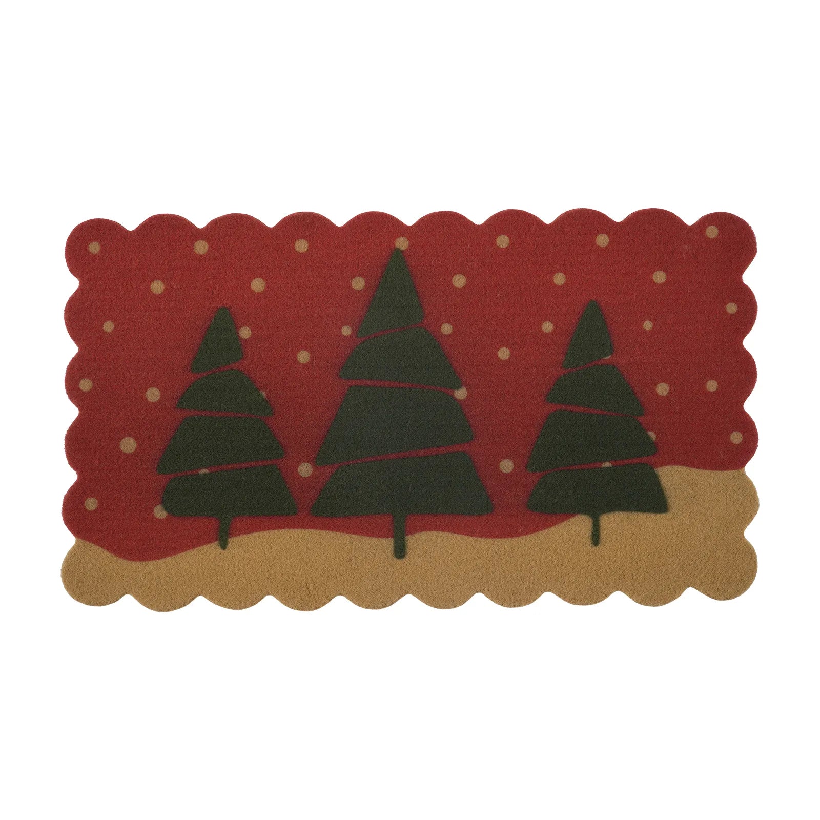 Fabien Christmas Washable Desert Tree Snowflake Red Doormat Doormat Lahome 1.4' x 2.5'