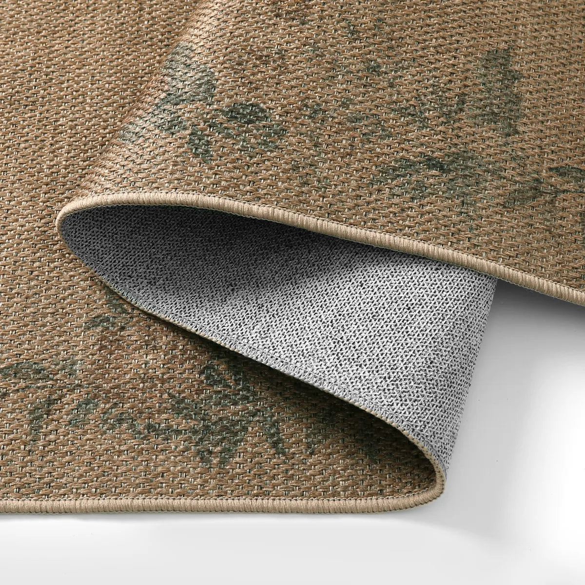 Fleur Washable Farmhouse Floral Vine Easy Jute Neutral Indoor/Outdoor Runner Rug Easy Jute Rug Lahome