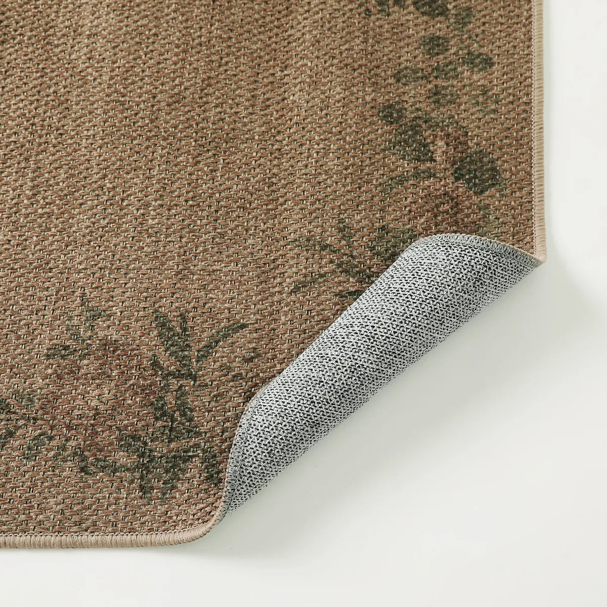 Fleur Washable Farmhouse Floral Vine Easy Jute Neutral Indoor/Outdoor Runner Rug Easy Jute Rug Lahome