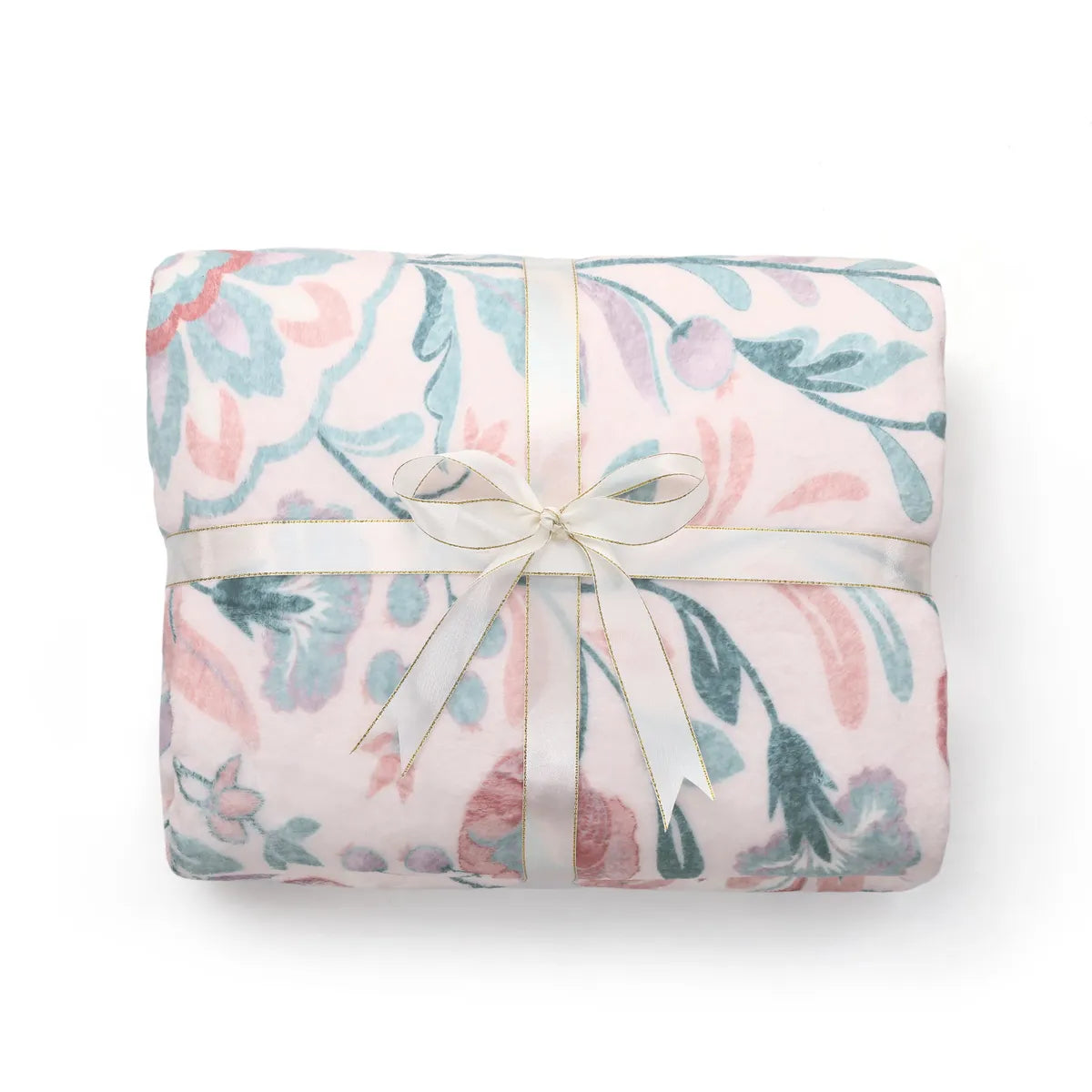 Fernel Washable Vintage Traditional Floral Pink Throw Blanket Blanket Lahome 50" x 60"