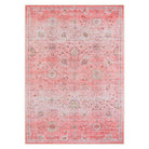 Flavie Washable Boho Parisian Floral Aesthetic Dark Pink Rug Clearance Rugs Lahome