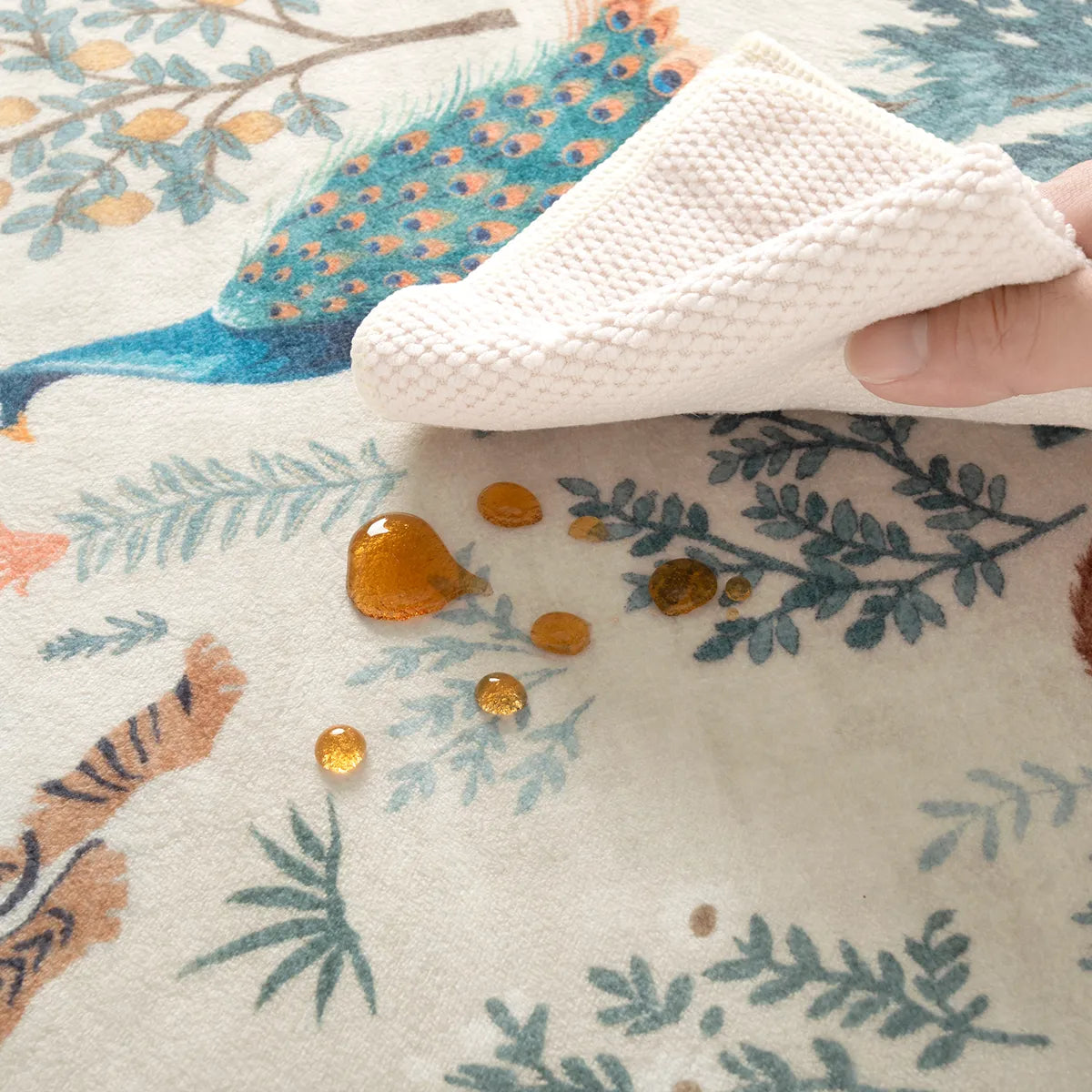 Javelle Washable Jungle Animal Fauves Beige Rug Area Rugs Lahome