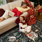 Kylian Christmas Washable Winter Snow House Green Rug Area Rugs Lahome