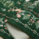 Kylian Christmas Washable Winter Snow House Green Rug Area Rugs Lahome