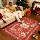 Kylian Christmas Washable Winter Snow House Red Rug Area Rugs Lahome