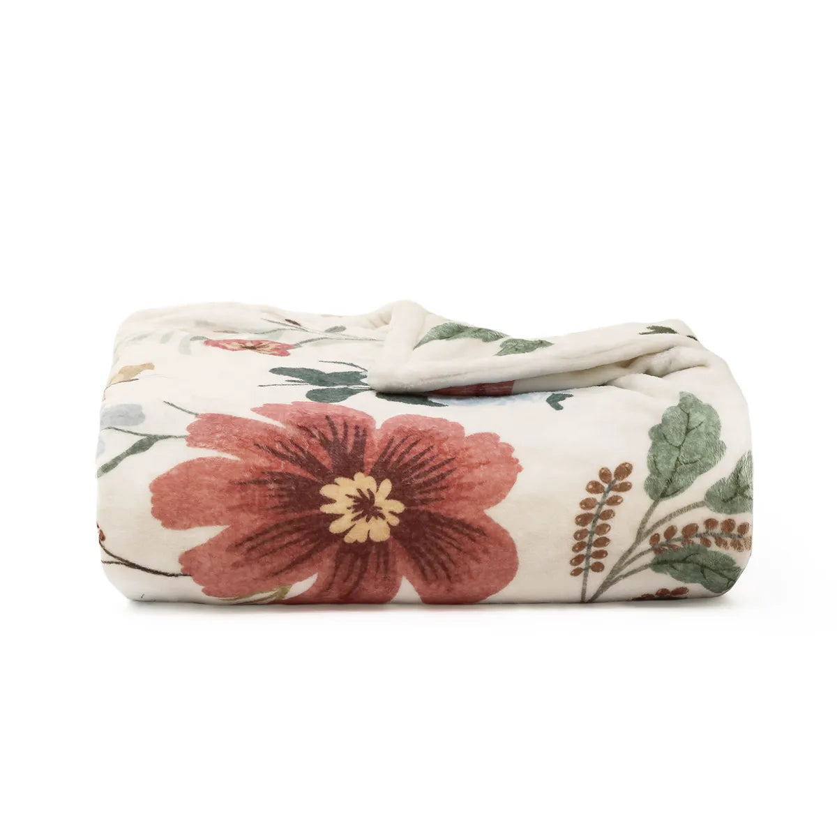 Liorin Washable Boho Botanical Floral Beige Throw Blanket Blanket Lahome