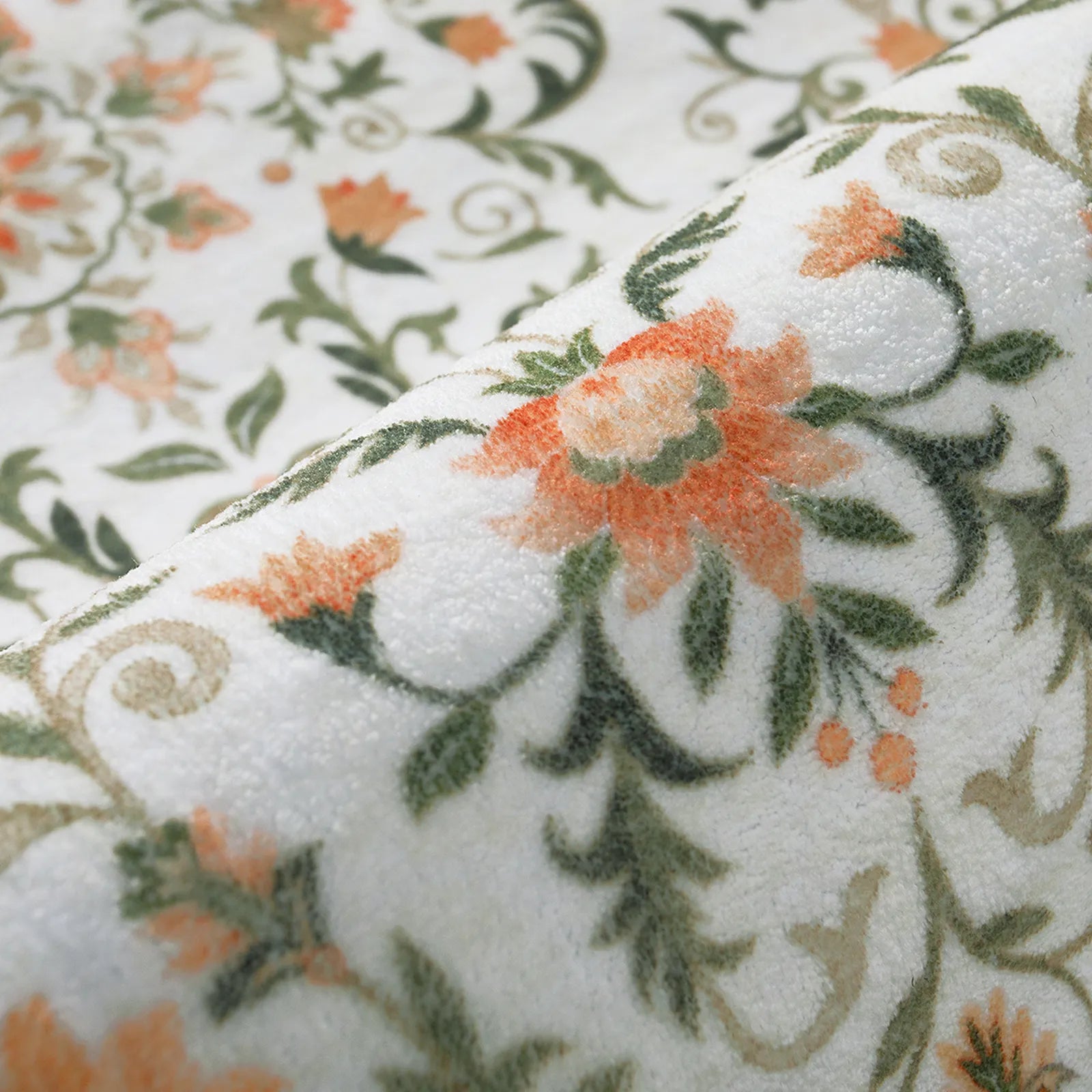 Lorevie Washable Boho vintage Garden Floral Beige Rug Rugs Lahome