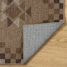 Lunette Washable Tribal Soft Easy Jute Tan Indoor/Outdoor Runner Rug Easy Jute Rug Lahome