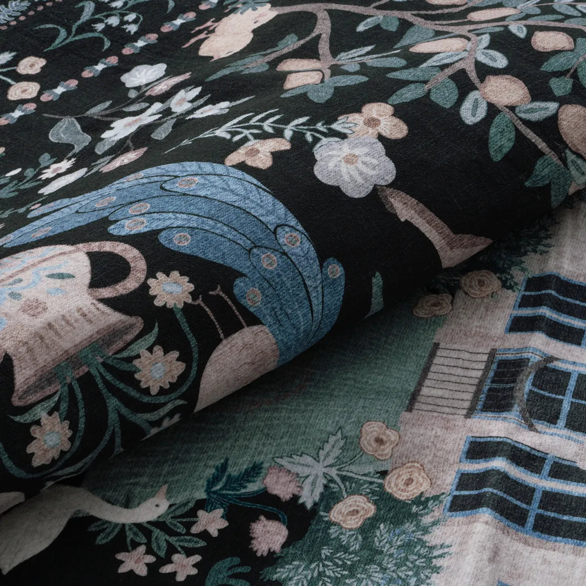 Maison Washable French Manor Floral Black Area Rug Area Rugs Lahome