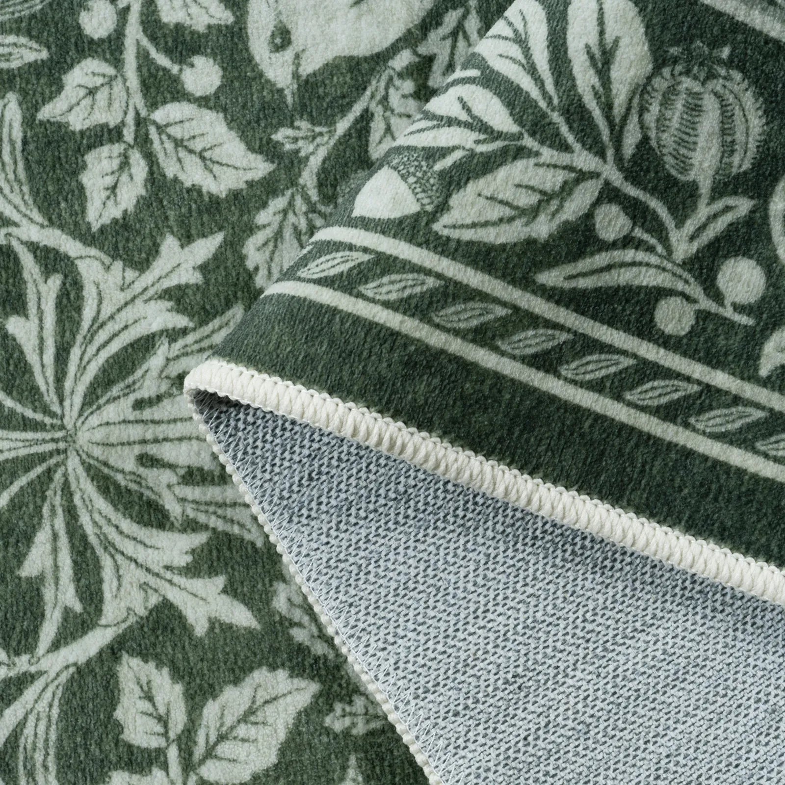 Mirage Washable Maximalism Vintage Blossom Green Rug Area Rugs Lahome