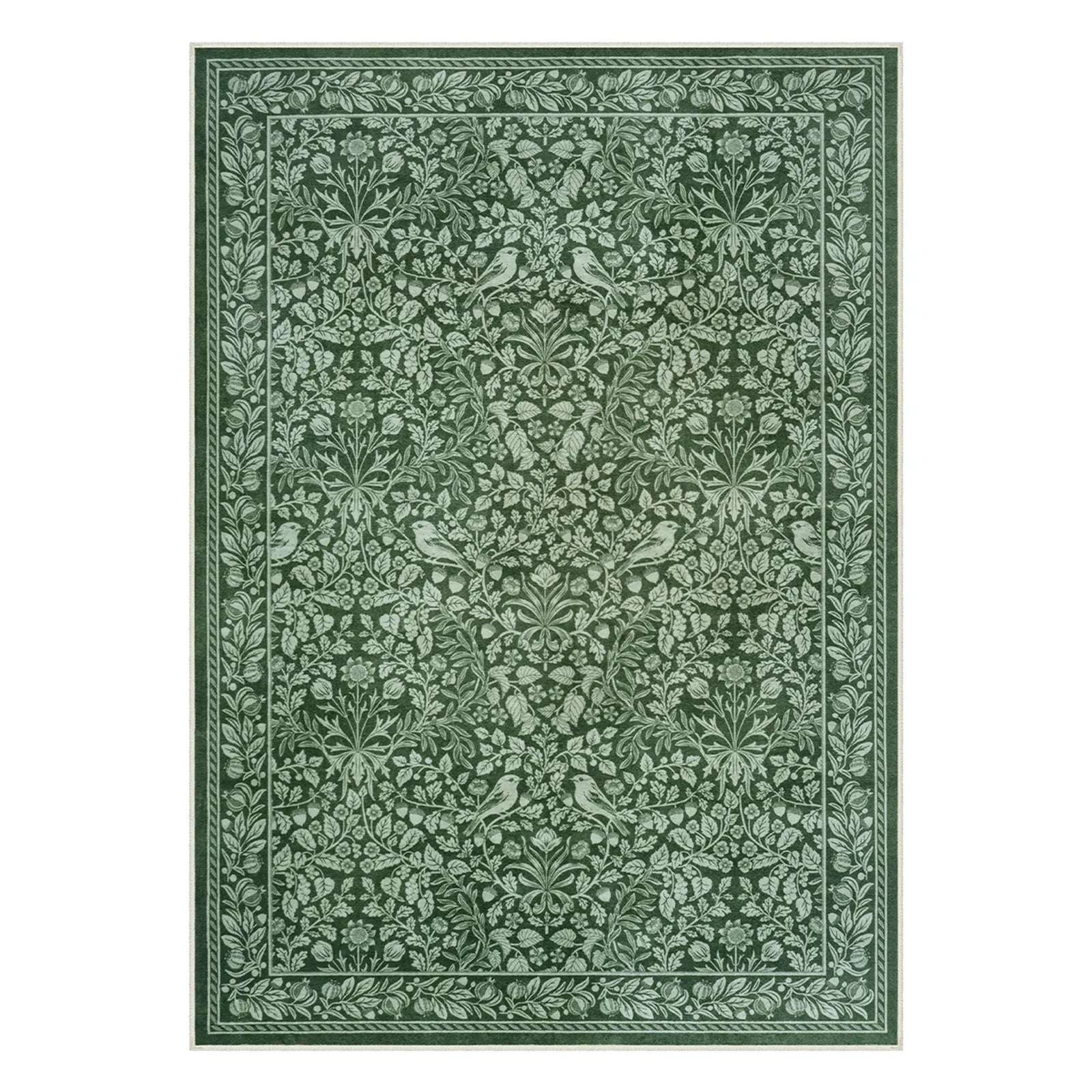 Mirage Washable Maximalism Vintage Blossom Green Rug Area Rugs Lahome