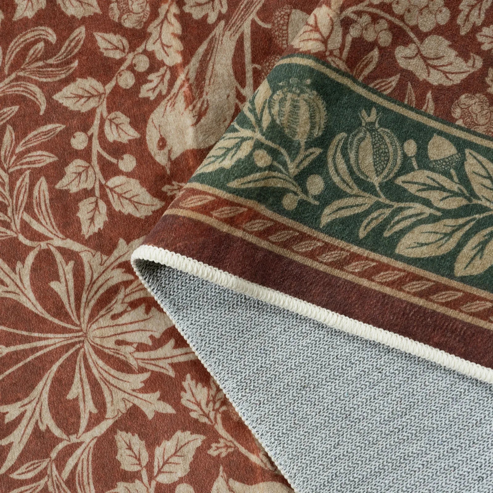 Mirage Washable Maximalism Vintage Blossom Red Rug Area Rugs Lahome